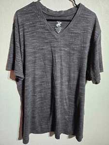 Beverly Hills Polo Club V-Neck T-Shirt Men's Size 2XL Classic Grey Short Sleeve - Picture 1 of 10