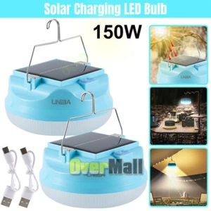 1/2PK 150W Solar Lantern Hanging Light Outdoor Garden Tree Yard Camping Lamps US - Picture 1 of 16