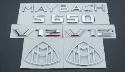 Chrome  "S650 + MAYBACH+ 4 MATIC" Emblem Auto Front Badge fit Mercedes-Benz S650 - Изображение 1 из 4