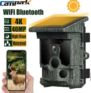Solar 4K 100MP Wildlife Trail Camera WiFi Hunting Game Camera 3PIR Night Vision - Picture 1 of 15