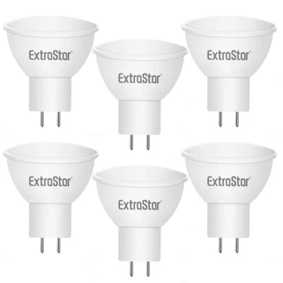 EXTRASTAR 6 Pack 6W MR16 LED Bulbs Warm Daylight Spotlight 12V Energy Saving Downlight