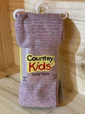 Medias COUNTRY KIDS para niñas pequeñas 1-3 años rosa y gris a rayas mezcla de algodón Foto 1 de 3
