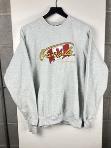 Sudadera Suéter Cuello Redondo Bandera Isla Vancouver Canadá Años 90 De Colección Calce Cuadrado - Imagen 1 de 5