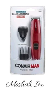CONAIR MAN Electric Beard Mustache Trimmer 3 All Purpose Combs New Sealed - Picture 1 of 2