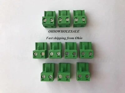(Set of 10) 2 pin 7.62mm Phoenix Contact Connector Plug - PCB Terminal Block  - Image 1 of 4