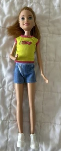Barbie Team Stacie Summer Camp Doll 2019 Mattel White Sneakers Denim Shorts - Picture 1 of 2