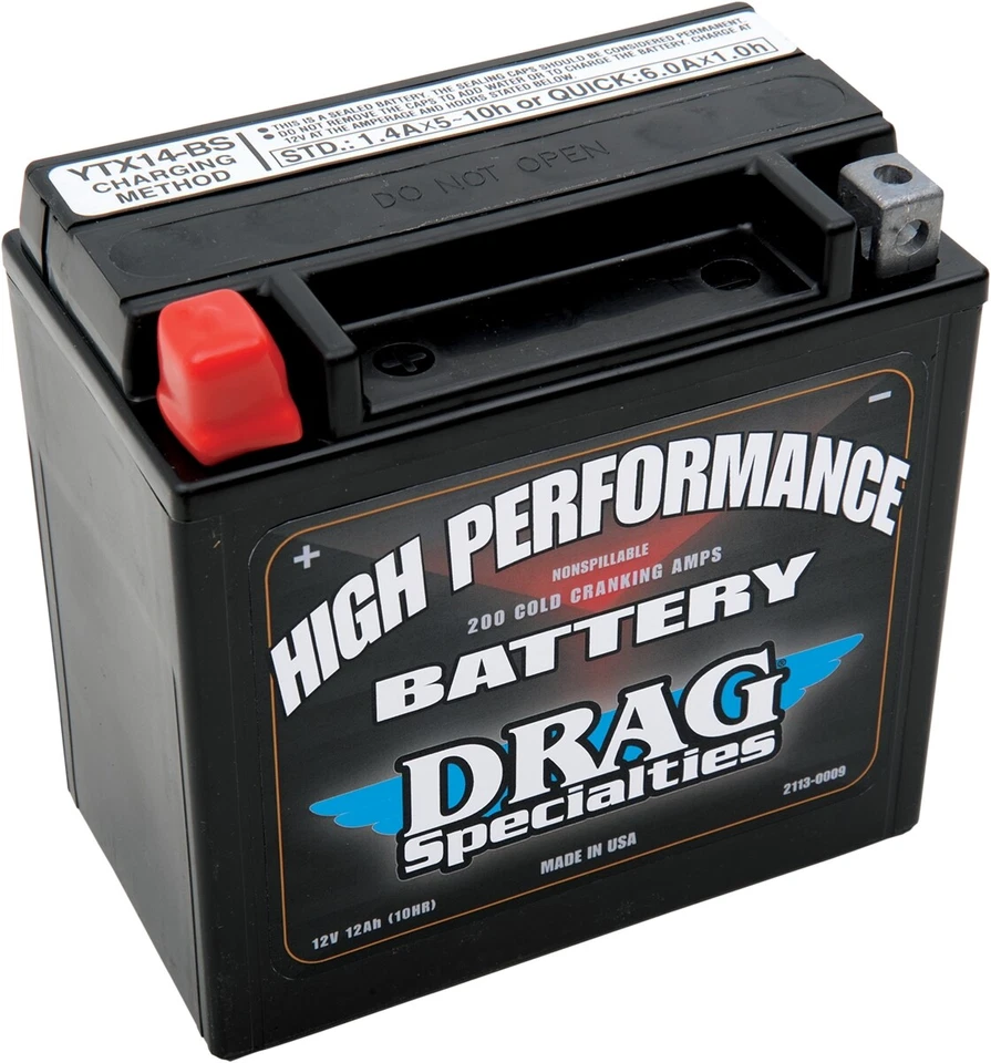 Drag Specialties High Performance Battery YTX14 V-Rod 2002-2007 Harley #65948-00 - Image 1 of 1