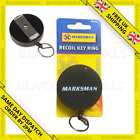 UK Retractable Stainless Steel Keyring Pull Ring Key Chain Recoil Heavy Duty