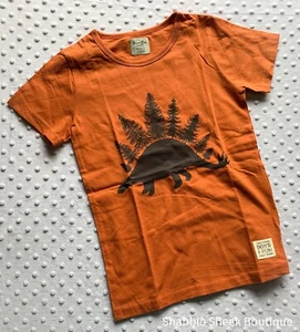 Boys Large 6T Orange Dinosaur Short-sleeved T-shirt - Picture 1 of 1