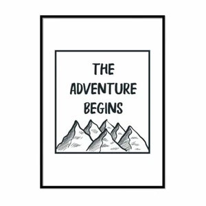 Das Abenteuer beginnt neues Wohndeko minimalistischer Druck Digitaldruck Reisedeko - Bild 1 von 4