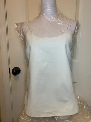 VINCE OFF WHITE LEATHER & SILK CAMI NWT SIZE M - Image 1 of 4