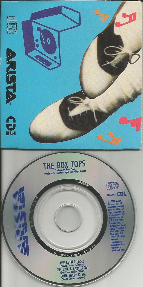 Alex Chilton THE BOX TOPS Letter / Cry / Soul Deep 3TRX 3 INCH CD single 1988 - image 1 of 1