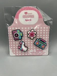 Target Bullseye Playground Retro Valentines Basket Shoe Crock Charm Set NEW - Picture 1 of 5