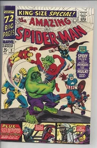 Amazing Spider-Man Anual #3 F-(5.5) 1966 - Original Avengers & Hulk Face-Off - Imagen 1 de 2
