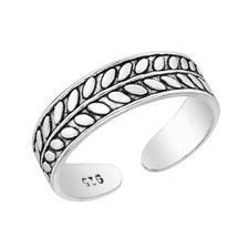 Sterling Silver Toe or Pinky Ring Peaceful Olive Branch Leaf Wrap Band