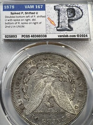 1878 7Tf Rev Of 78 Morgan Silver Dollar Vam 167 PCGS Au50 Extremely Rare Vss - Image 1 of 4