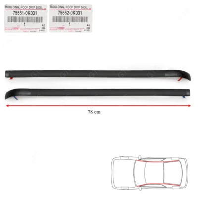 For Toyota Hilux Vigo Champ MK6 MK7 2005 14 Pair Moulding Roof Drip Side Foto 1 de 4