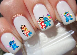 Juego de 64 pegatinas de transferencia para arte en uñas Lilo and Stitch - A1218 - Imagen 1 de 5