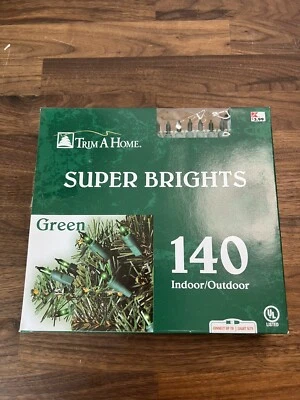 NEW Vintage Trim a Home Christmas 140 Green Super Bright String Lights 4 Ways - Image 1 of 4