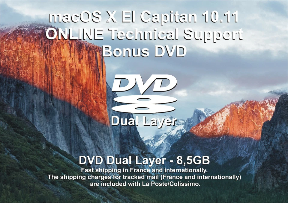 macOS X El Capitan 10.11 - ONLINE Technical Support - Bonus DVD DL #CKDB - Photo 1/1
