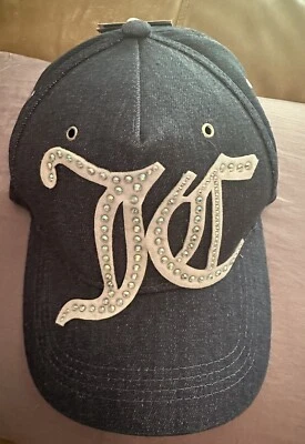 Juicy Couture Denim LG JC Glitter Logo Women's Baseball Hat/Cap Adjustable NWT — 第 1/4 张图片
