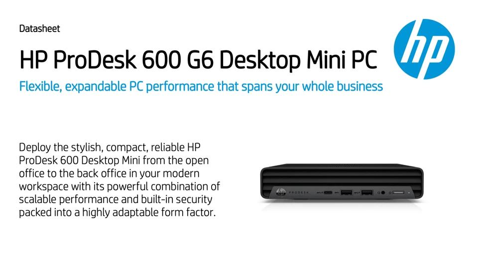 HP Business G6 Mini Desktop PC Intel SIX Core i5 10500 4.50GHz 8GB 512GB PCI SSD - Image 1 of 4