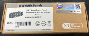 Panel adaptador de fibra FS FHD 12 teclas MTP hasta llave abajo FHD-FAP12MTPHA - Imagen 1 de 7