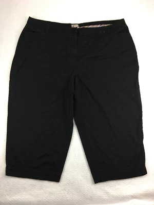 Avenue Signature Womens Flat Front Black Cotton Denim Chino Shorts Size 26 - Image 1 of 4
