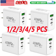 Dual PD 40W Fast Wall Charger Power Adapter For iPhone 15 Pro Max 14 Plus 13 12