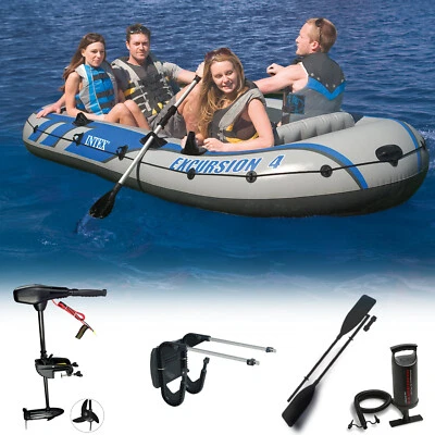 Intex Boot Schlauchboot Angelboot Heckspiegel Motorboot Aussenboardmotor 4 Pers. - Bild 1 von 4