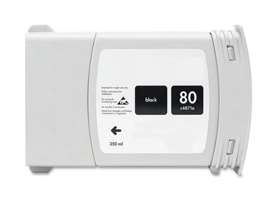 Tinte für HP DesignJet 1050C 1055 CM wie Nr. 80 BLACK / C4871A 350ml Cartridge - Bild 1 von 1