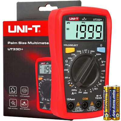 FELD+ Detektion [NCV] UNI-T UT33D+ Digital Multimeter VAC/DC Strom Ohm Durchgang - Bild 1 von 4