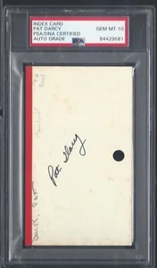 PAT DARCY, 1975 CINCINNATI REDS W.S. CHAMPIONS, INDEX CARD, PSA/DNA GEM MINT 10 - Picture 1 of 1