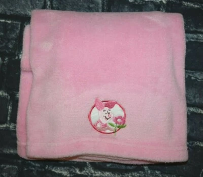 Lechón rosa bebé Disney con flor en círculo felpa polar - ¡suave! Manta bebé Foto 1 de 4