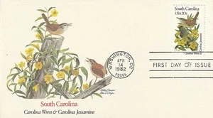 Enveloppe Philatélique 1982 Oiseaux & Fleurs des 50 Etats South Carolina - Imagen 1 de 2