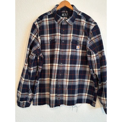 Camisa Carhartt de Franela Pesada Calce Suelto XL Alta Borde Inferior Crudo Envejecido Foto 1 de 4