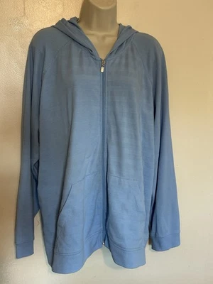 Chaqueta con capucha Sport Savvy para mujer talla grande 2X azul claro cremallera completa manga larga Foto 1 de 4