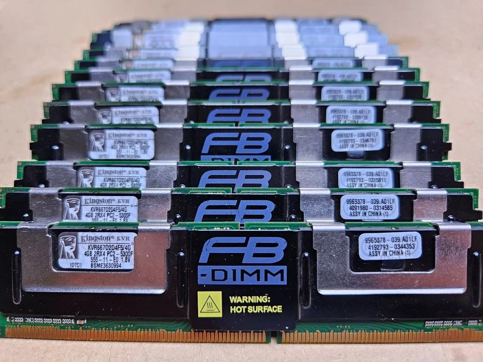 48GB - Kingston 12x4GB Kingston 2Rx4 PC2-5300F (KVR667D2D8F5) - Image 1 of 2