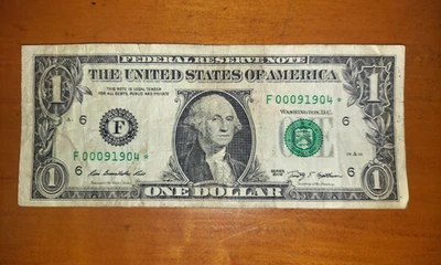 Zip Code 91904 $1 star Note Dollar Bill Fancy Serial Number 2009 - Image 1 of 3