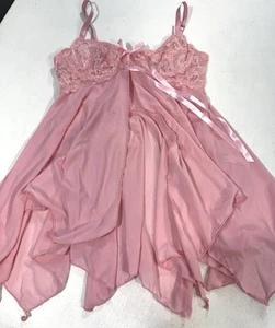 Dolls Kill Sugar Thrillz rosa Netz Nachtkleid vorne offen XS - Bild 1 von 8