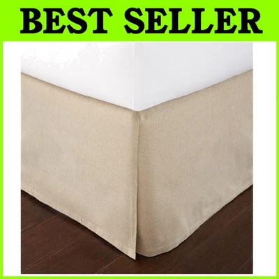 Volantes antipolvo de lino sintético Cal King, caída de 16" - bronceado Foto 1 de 4