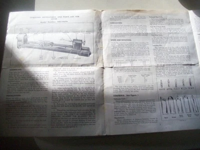 Manual del propietario Sears Craftsman de torno de madera de 9" #103-23070 Foto 1 de 3