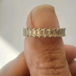 Vintage Adina Eden Gold-tone Eternity Band With Cz Baguettes Sz 6 Metal Unknown - Picture 1 of 12