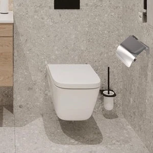 Durevole da Parete Tessuto Portarotolo Argento Toilette Portarotolo Impermeabile - Foto 1 di 23