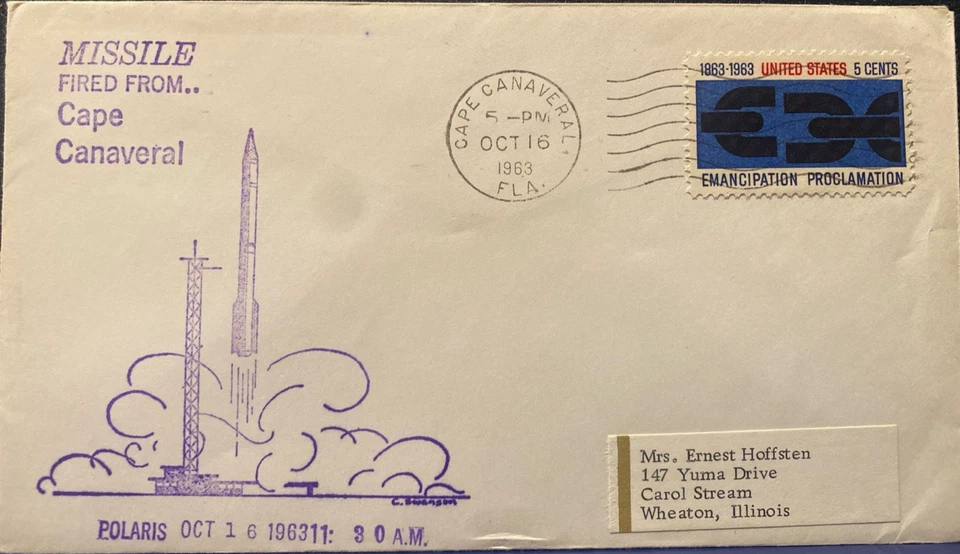 SWANSON SPACE COVER POLARIS MISSLE FIRING -CAPE CANAVERAL 16 OCT  1963 - Image 1 of 4