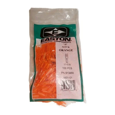 100 Pack Easton H 6mm Arrow Nocks: Orange: 10 Grain: New & Sealed Bag - Image 1 of 3