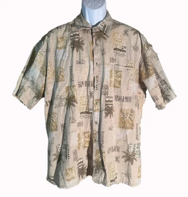 CAMPIA MODA Men's Short Sleeve Button Down Floral Shirt Brown XL - Image 1 of 4