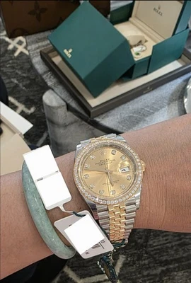 Rolex Oyster Perpetual Datejust 36mm Two-Tone Gold Stainless Steel Diamond Bezel - Image 1 of 4