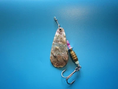 Blinker, Spinner, Perlmutt Blatt, LxB 66x30 mm - Bild 1 von 4