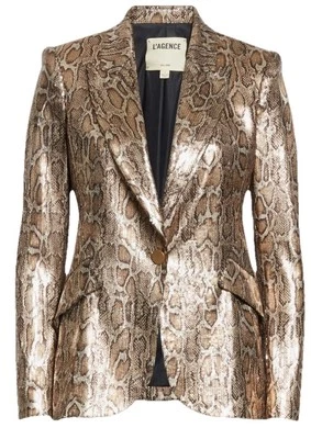 Blazer L'agence Chamberlain Lentejuelas Estampado Serpiente Talla 6 Nuevo con Etiquetas Foto 1 de 4